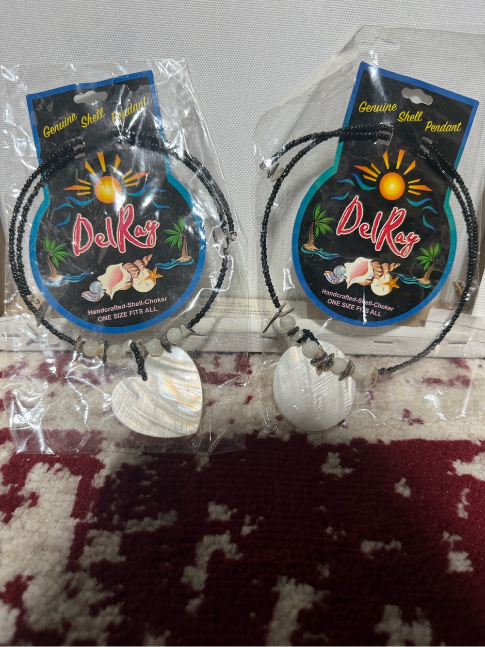 NWT Del Ray Shell Pendant Choker Necklaces, Beaded Bundle of 2